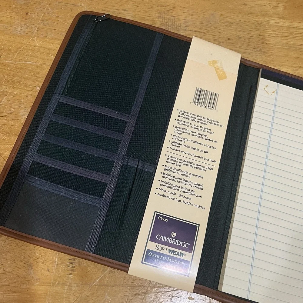 Mead Cambridge‎ Portfolio Softwear Padfolio 1994 Fabric Green Vintage NOS